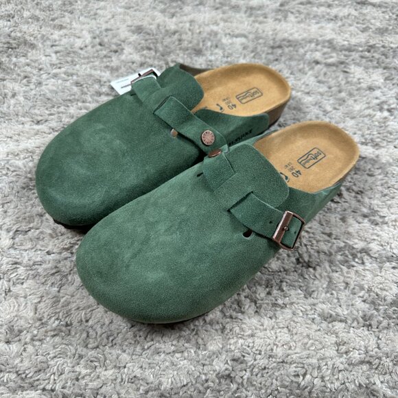 Birkenstock Boston Clogs Thyme 7 7.5 8 8.5 9 9.5 Suede Soft Footbed Women's - Picture 5 of 6